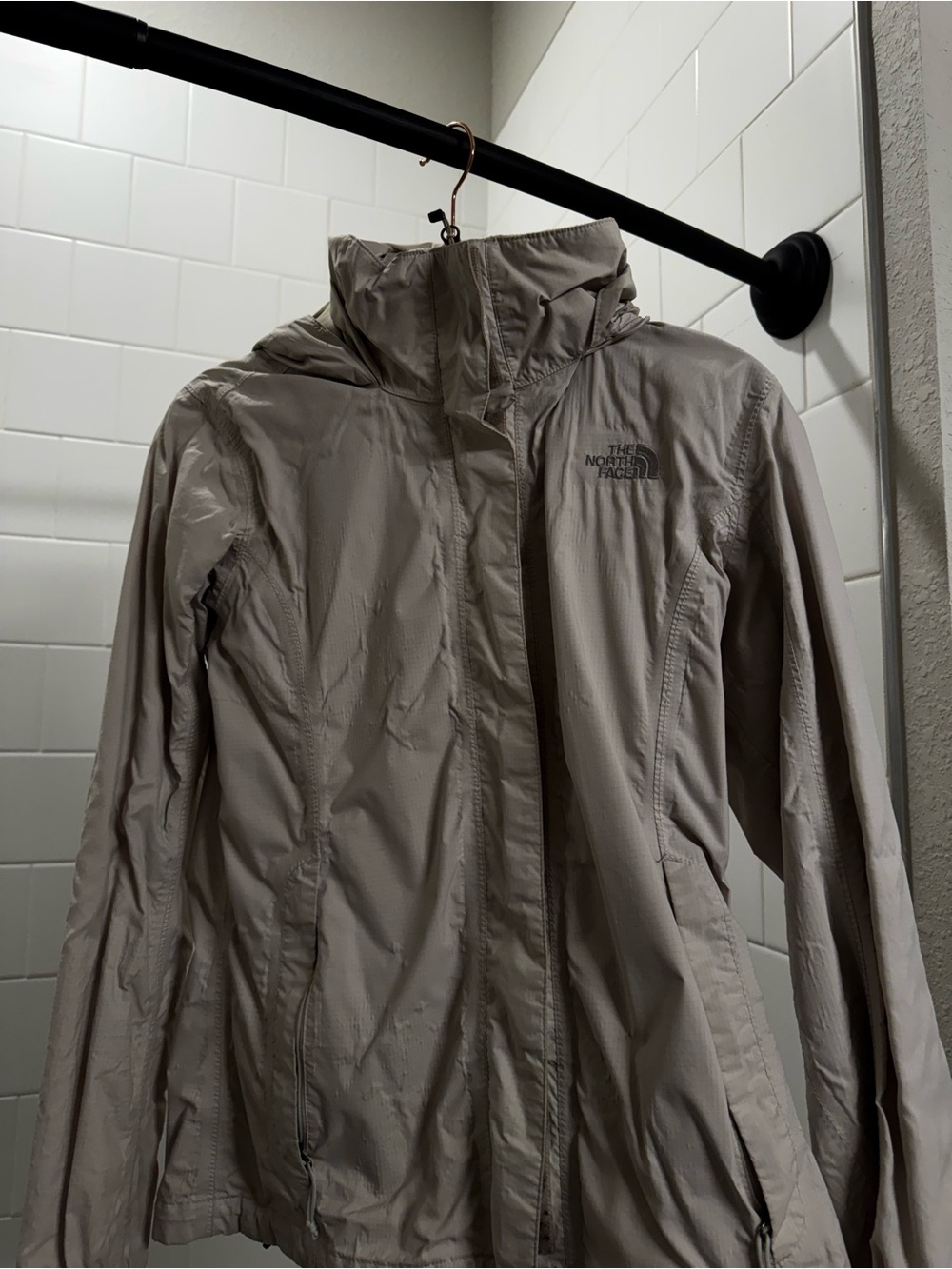 The North Face Beige Hooded Women's Shell Jacket
